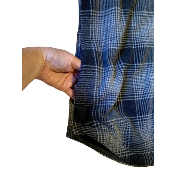 Columbia Women Vest Size Small Black Grey Plaid Puff and Fleece Hood Snap Front - Picture 6 of 8